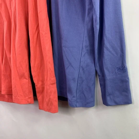 2 Woolrich Womens Large Cotton quarter zip shirts- Lot of 2 - Pink Purple size L - Picture 8 of 8